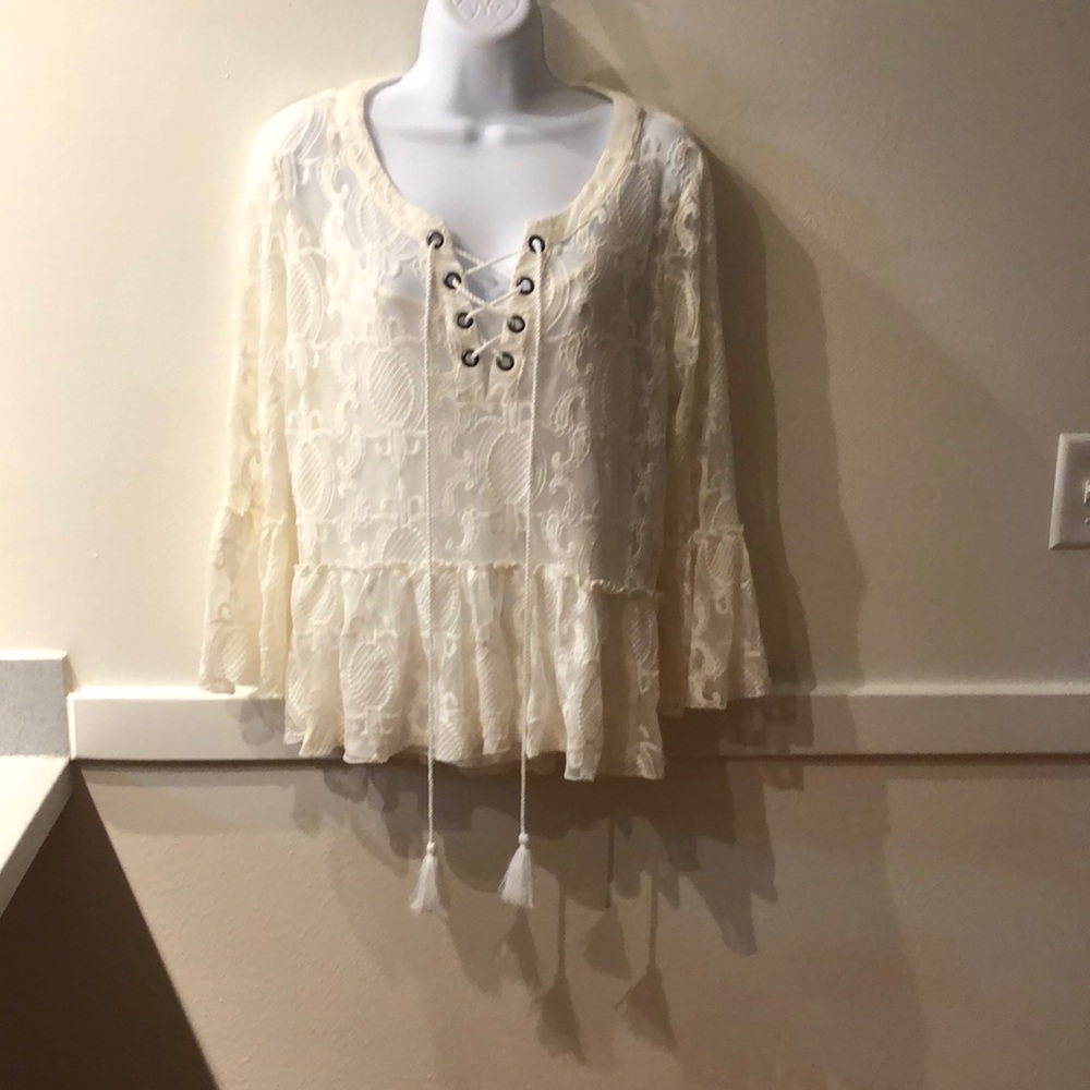 Sequin Hearts lace top.  Tank liner.